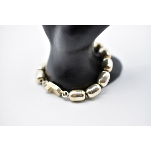 Vintage Alicia Bracelet Sterling Silver 925 Beaded 22.64 Gram Mexico Signed Bin4 - Picture 6 of 11